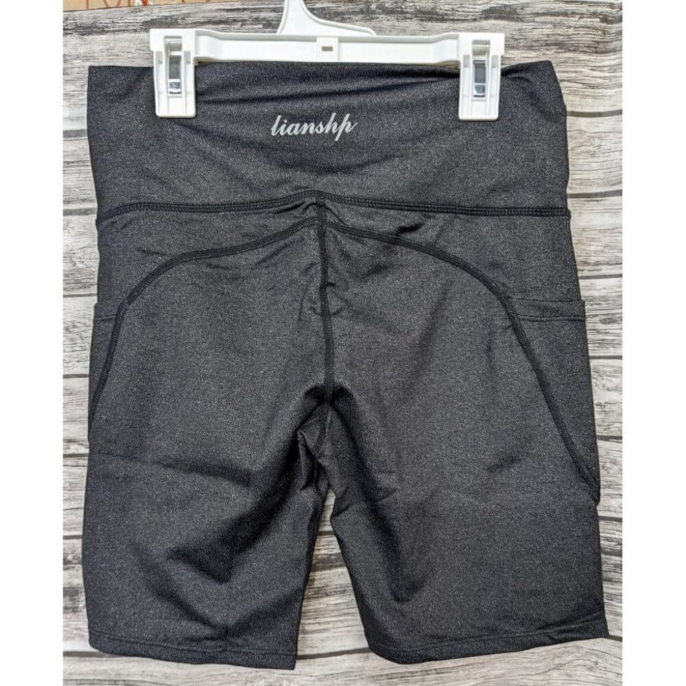 Lianshp High Waist Yoga Shorts for Women Tummy Control Athletic with Pockets 8"
